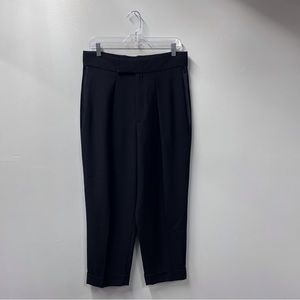 Polo by Ralph Lauren High Rise Cropped Black Wool Silk Trousers Women's 10